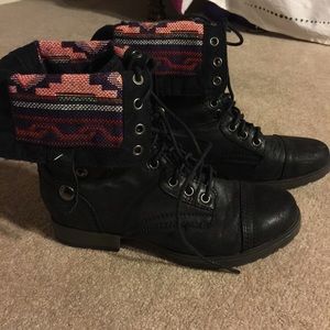 Mossimo Supply Co. Shoes - NWOT Black Moto Boot with Tribal Print Mossimo Supply Co. Shoes - NWOT Black Moto Boot with Tribal Print