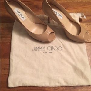 Jimmy Choo Nude Peep Toe Pump Jimmy Choo Nude Peep Toe Pump