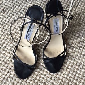 Jimmy Choo Black Satin Sandals Jimmy Choo Black Satin Sandals