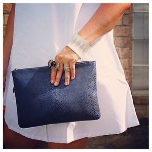Handbags - Faux Blue Snakeskin Clutch Handbags - Faux Blue Snakeskin Clutch