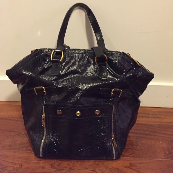 81% off Saint Laurent Handbags - YSL downtown navy patent bag from ...  