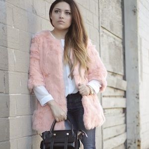 Sheinside Jackets & Blazers - Peach/ Pink Faux Fur Coat Sheinside Jackets & Blazers - Peach/ Pink Faux Fur Coat