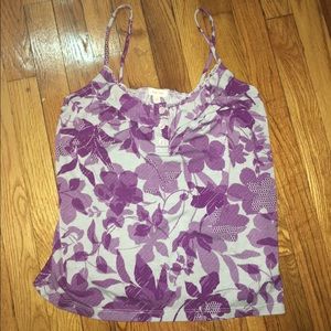 Silence + Noise floral tank top size L- purple/gry Silence + Noise floral tank top size L- purple/gry