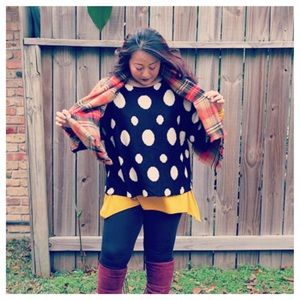 Sweaters - B&W Polka Dot Sweater Sweaters - B&W Polka Dot Sweater