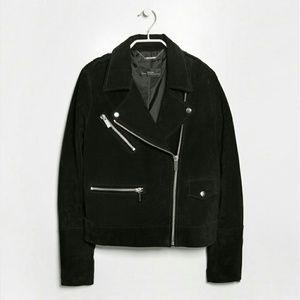 Mango black Peccary genuine leather biker jacket Mango black Peccary genuine leather biker jacket
