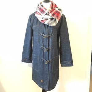 Zara Jackets & Blazers - Zara TRF Hooded Denim Duffel Coat Zara Jackets & Blazers - Zara TRF Hooded Denim Duffel Coat