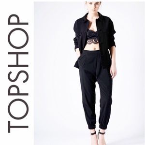 Topshop Black Pleated Dress Pants Topshop Black Pleated Dress Pants