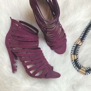 ASOS Shoes - Burgundy Faux Suede Strappy Heels ASOS Shoes - Burgundy Faux Suede Strappy Heels