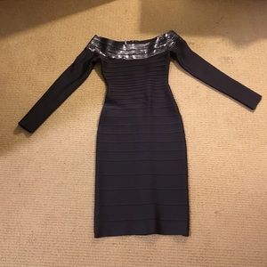 Herve Leger Sequin Long-Sleeve Bandage Dress Herve Leger Sequin Long-Sleeve Bandage Dress
