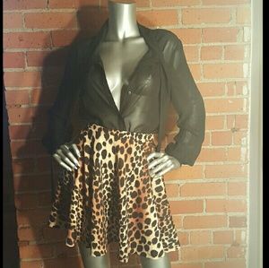 Leopard Print Skater Skirt Leopard Print Skater Skirt