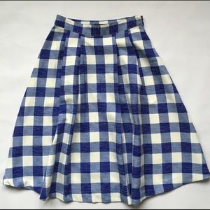Dresses & Skirts - Blue and white gingham pleaded midi skirt Dresses & Skirts - Blue and white gingham pleaded midi skirt