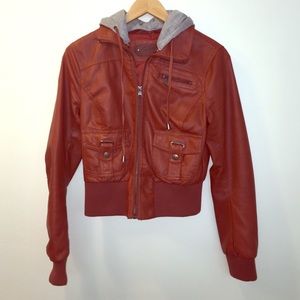 Jackets & Blazers - Vegan Leather Jacket with Removable Hoodie Jackets & Blazers - Vegan Leather Jacket with Removable Hoodie