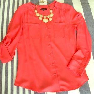 Express Tops - Coral Express Portofino Shirt Express Tops - Coral Express Portofino Shirt