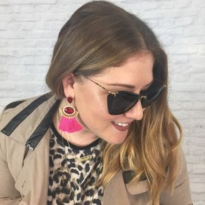 T&J Designs Jewelry - Glamorous Red & Pink Tassel Earrings T&J Designs Jewelry - Glamorous Red & Pink Tassel Earrings