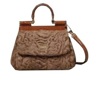 Dolce & Gabbana Handbags - Dolce & Gabbana Astrakhan Sicily mini bag w/ Croc. Dolce & Gabbana Handbags - Dolce & Gabbana Astrakhan Sicily mini bag w/ Croc.