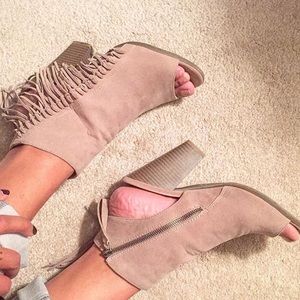 Rampage Shoes - Rampage Fringe Open Toe Booties Rampage Shoes - Rampage Fringe Open Toe Booties