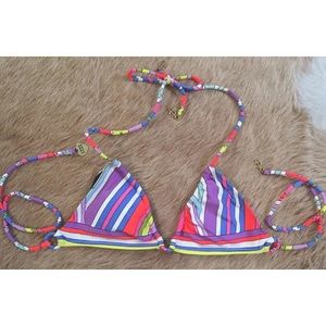 Juicy Couture Stripe Triangle Bikini Top, New Juicy Couture Stripe Triangle Bikini Top, New