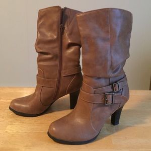 Leather high heel boots-never been worn! Leather high heel boots-never been worn!