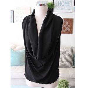 Ambiance Tops - NWOT! Black Cowl Neck Lace-back Sleeveless Blouse Ambiance Tops - NWOT! Black Cowl Neck Lace-back Sleeveless Blouse