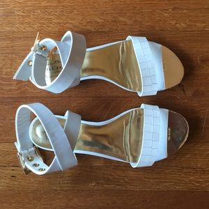 Ted Baker Shoes - White + Gold Leather Sandals Ted Baker Shoes - White + Gold Leather Sandals