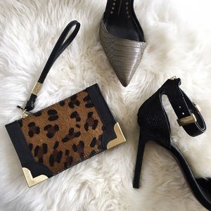 Foley + Corinna Handbags - Foley + Corinna Leopard Framed Wristlet Pouch Foley + Corinna Handbags - Foley + Corinna Leopard Framed Wristlet Pouch