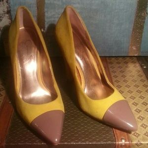 Comfortable Jessica Simpson,suede yellow pumps Comfortable Jessica Simpson,suede yellow pumps