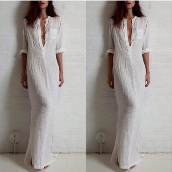 49 off White Dresses & Skirts 🔴boyfriend long maxi shirt dress🔴 from