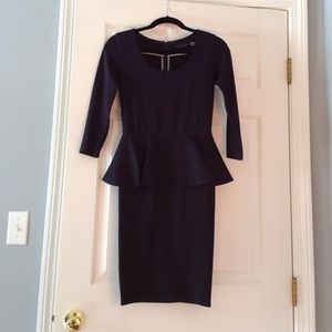 Alice & Olivia navy peplum dress. Worn once!! Sz 2 Alice & Olivia navy peplum dress. Worn once!! Sz 2