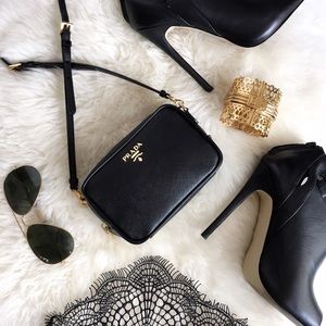 Prada Handbags - Prada Black Saffiano Leather Mini Crossbody Prada Handbags - Prada Black Saffiano Leather Mini Crossbody