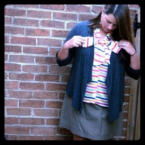 Peaches and Cream Tops - Colorful Striped Bow Top Peaches and Cream Tops - Colorful Striped Bow Top