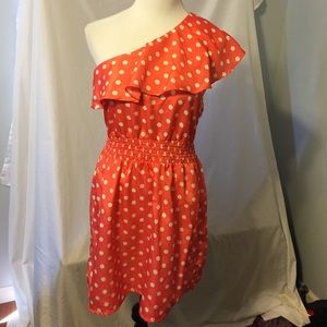 Zinga Dresses & Skirts - Zinga one shoulder polka dot dress Zinga Dresses & Skirts - Zinga one shoulder polka dot dress