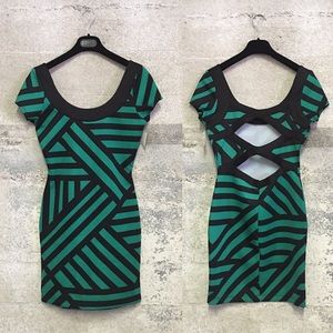 ASOS Dresses & Skirts - BNWOT green stripe cut out body Con dress ASOS Dresses & Skirts - BNWOT green stripe cut out body Con dress