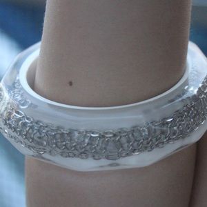 Forever 21 Jewelry - Forever 21 Clear White Large Bangle Forever 21 Jewelry - Forever 21 Clear White Large Bangle