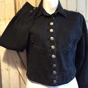 Vintage cropped black denim jacket S Vintage cropped black denim jacket S