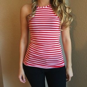 Tops - Red & White Striped Racerback Tank Tops - Red & White Striped Racerback Tank