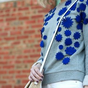 J. Crew Tops - J.Crew embellished flower sweatshirt J. Crew Tops - J.Crew embellished flower sweatshirt