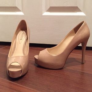 Guess Shoes - GUESS peep toe patent leather heels Guess Shoes - GUESS peep toe patent leather heels
