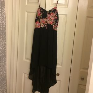 Zinga Dresses & Skirts - Floral and Black High-low Dress Zinga Dresses & Skirts - Floral and Black High-low Dress