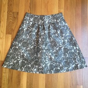 J. Crew Silk Floral Skirt in Gray with Pockets J. Crew Silk Floral Skirt in Gray with Pockets