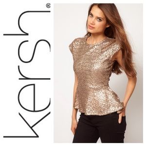 Kersh gold sequin peplum top Kersh gold sequin peplum top