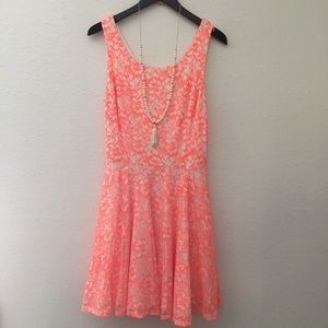 Guess Dresses & Skirts - Guess Neon Lace Cut-out Dress Guess Dresses & Skirts - Guess Neon Lace Cut-out Dress