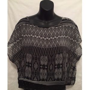 Ambiance Apparel Tops - 🚨 CLEARANCE 🚨 Sheer Black and White Top Ambiance Apparel Tops - 🚨 CLEARANCE 🚨 Sheer Black and White Top