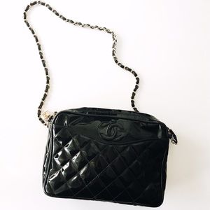 CHANEL Handbags - Authentic Vintage CHANEL Black Patent Leather Bag CHANEL Handbags - Authentic Vintage CHANEL Black Patent Leather Bag