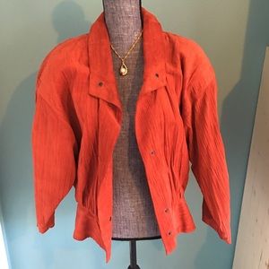 Stunning Vintage Red Leather Jacket XS-S Suede Stunning Vintage Red Leather Jacket XS-S Suede