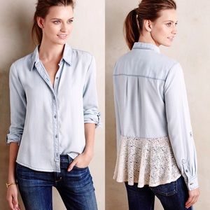 Anthropologie lace chambray - ACCEPTS OFFERS!!! Anthropologie lace chambray - ACCEPTS OFFERS!!!