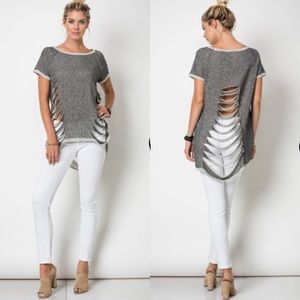 Tops - Raglan Cut Top CHARCOAL Tops - Raglan Cut Top CHARCOAL