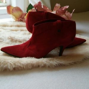Emporio Armani Patent Leather Red Heeled Booties Emporio Armani Patent Leather Red Heeled Booties