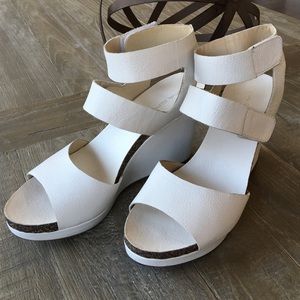 Via Spiga Shoes - Via Spiga White Ankle Wrap Wedge Shoe Via Spiga Shoes - Via Spiga White Ankle Wrap Wedge Shoe