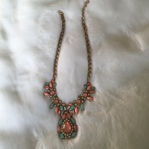Mint + peach statement necklace Mint + peach statement necklace