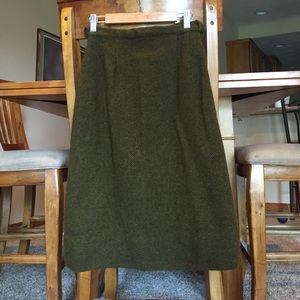Wool Green and Black Pinstripe Skirt Wool Green and Black Pinstripe Skirt